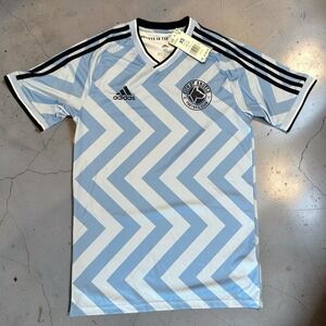 Adidas City of Angels FC Soccer Jersey Mens XS Glow Blue GG1131 Climalite NWT